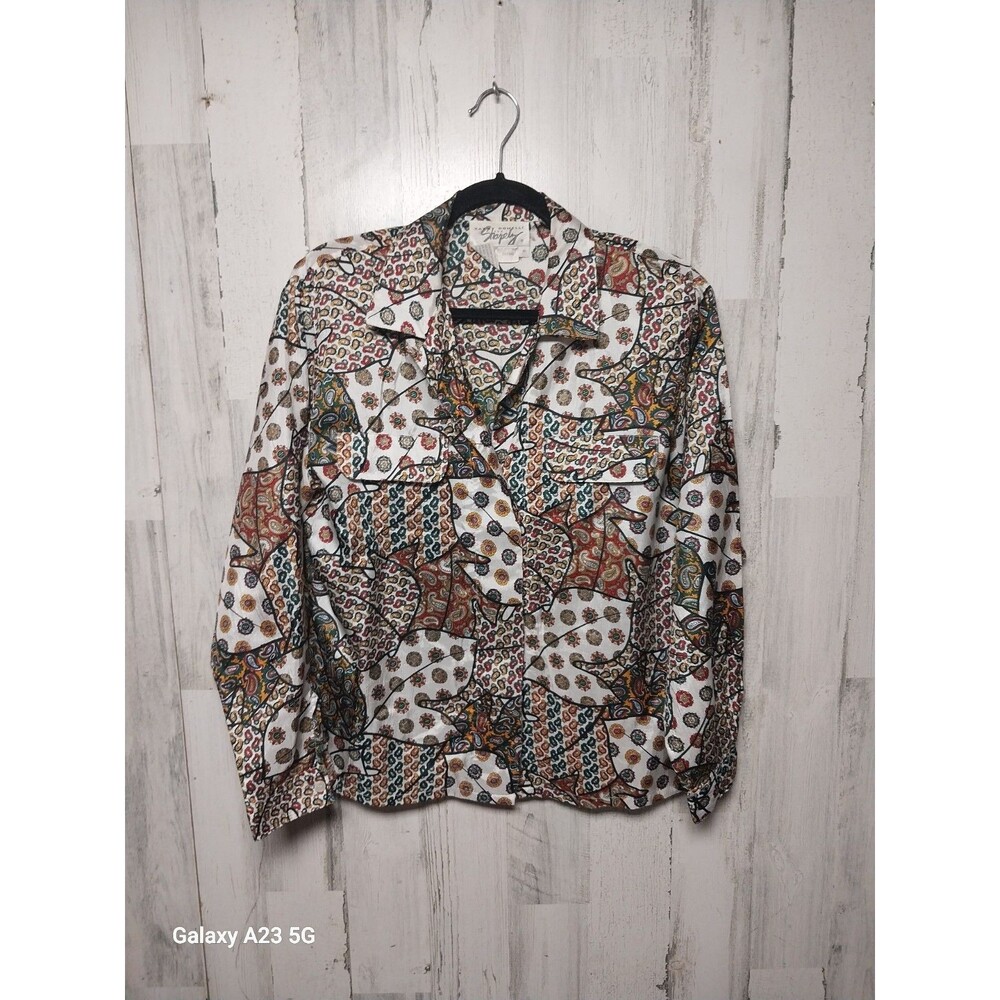 Vintage 80's Kathy Comelli For Shapely Top Size 10 Paisley